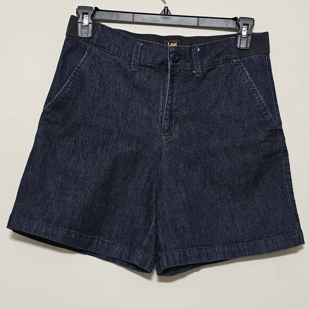 Lee Women's‎ Jeans Size 10 Blue Short Dark Wash Elastic Waistband Pockets 443226